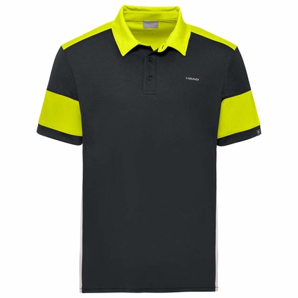 Pánské tenisové tričko Head Ace Polo, black/yellow